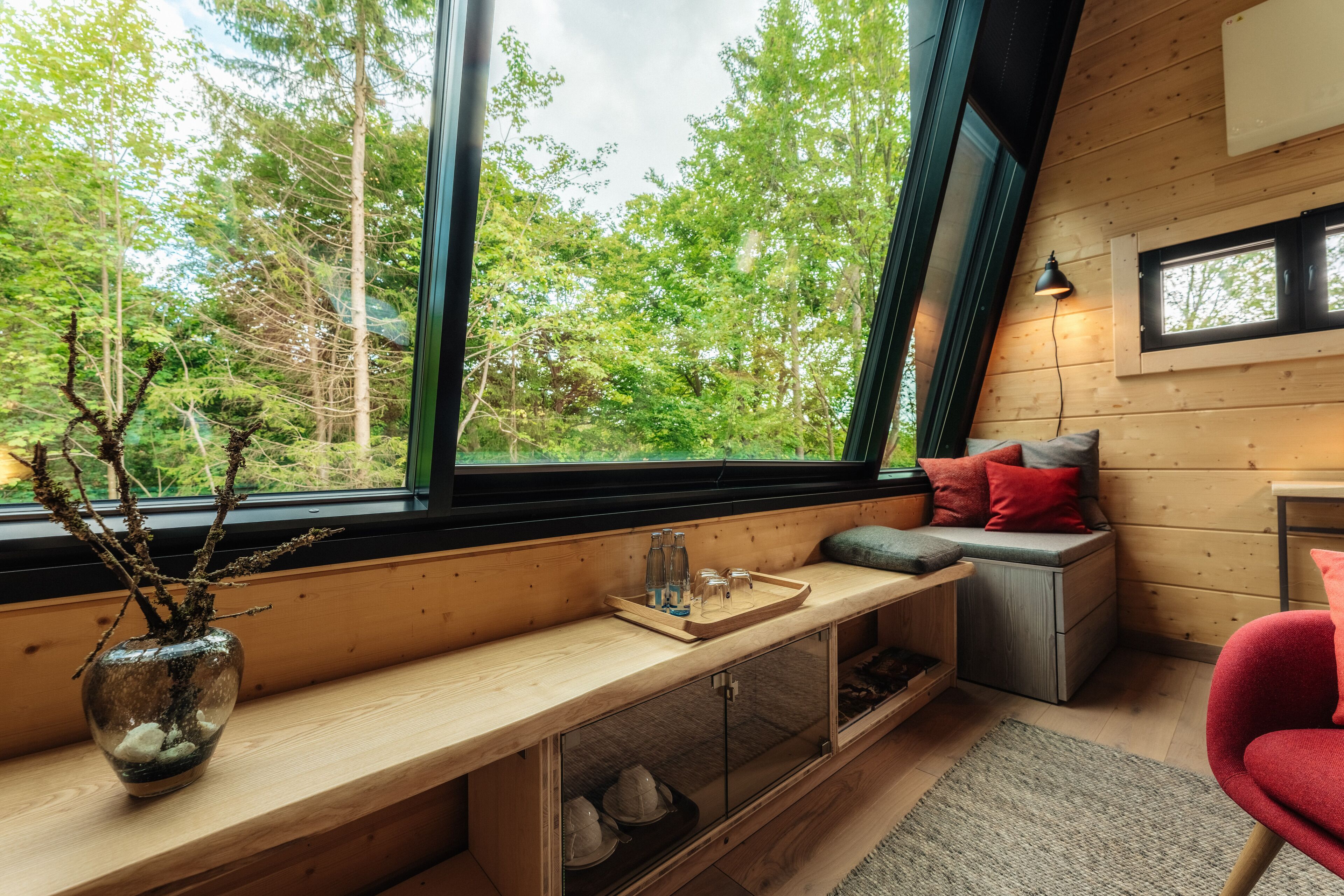 Ferienhütte | Wohnbereich | Fernseher, Bücher