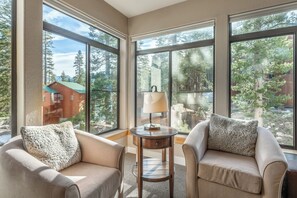 TV, caminetto, lettore DVD, tavolo da calcetto