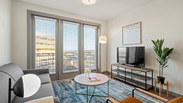 Family Apartment, 2 Bedrooms, Non Smoking, Balcony (Self Check-in with Virtual Front Desk) | Living room | Flat-screen TV, Netflix