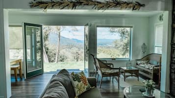 Cabin, 3 Bedrooms | Living room | TV, fireplace, Hulu, foosball