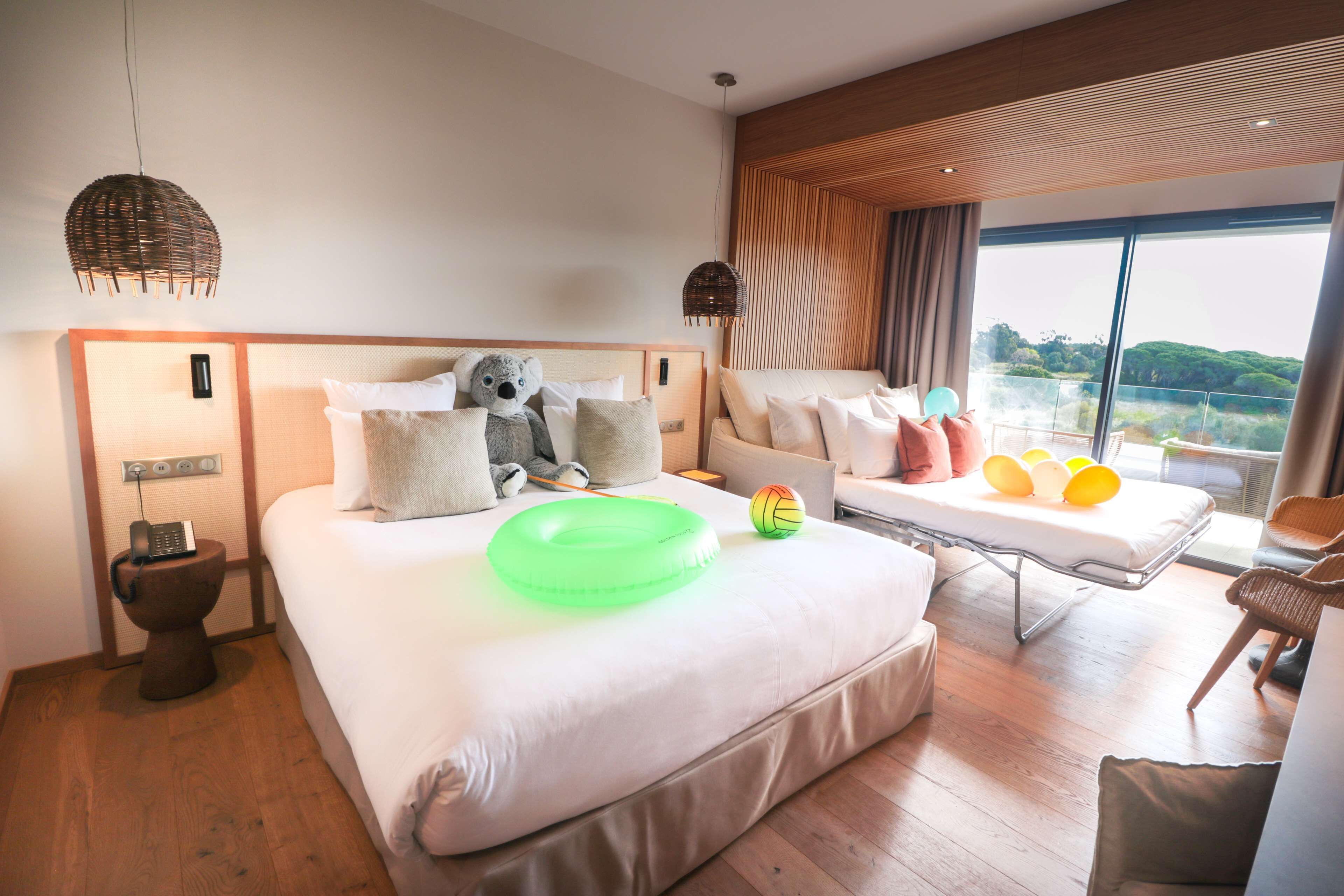 junior suite, 1 king bed with sofa bed, balcony, sea view | premium bedding, in-room safe, desk, laptop workspace