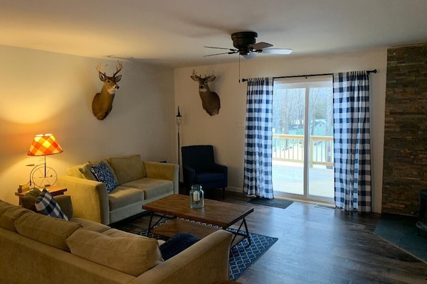 Living room with deck access