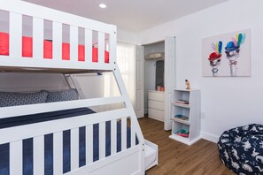 4 bedrooms, in-room safe, iron/ironing board, travel cot