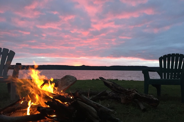 Beautiful sunsets by the campfire