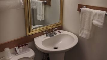 Regadera, amenidades de baño gratuitas, secadora de cabello, toallas