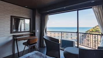 Deluxe Twin Room, Non Smoking, Sea View | Desk, laptop workspace, iron/ironing board, free WiFi