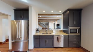 Condo (Water Street Unit C) | Private kitchen | Fridge, microwave, stovetop, dishwasher - Water Street Unit C (Santa Fe)