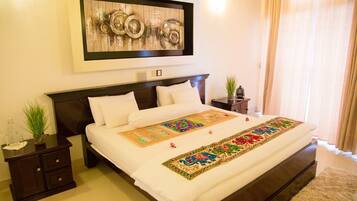 Individually decorated, individually furnished, desk, laptop workspace