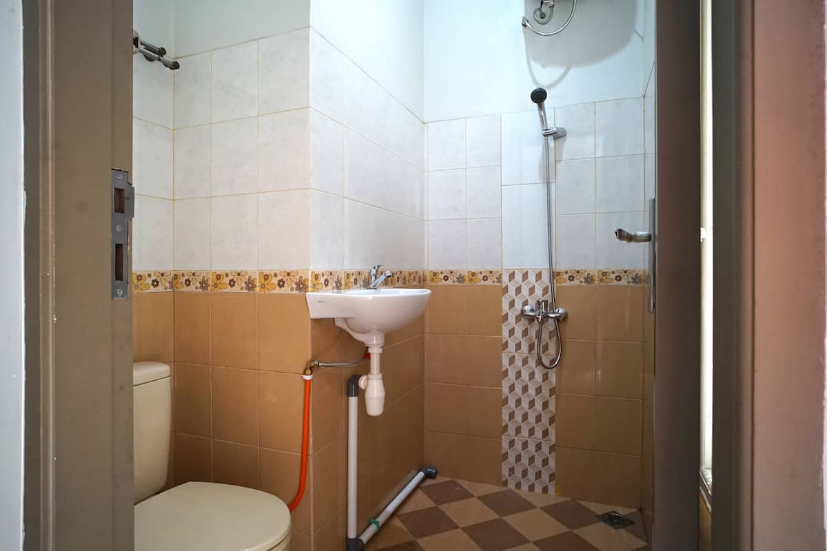 standard double room | bathroom | shower, towels