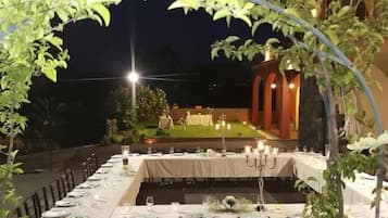 Outdoor banquet area
