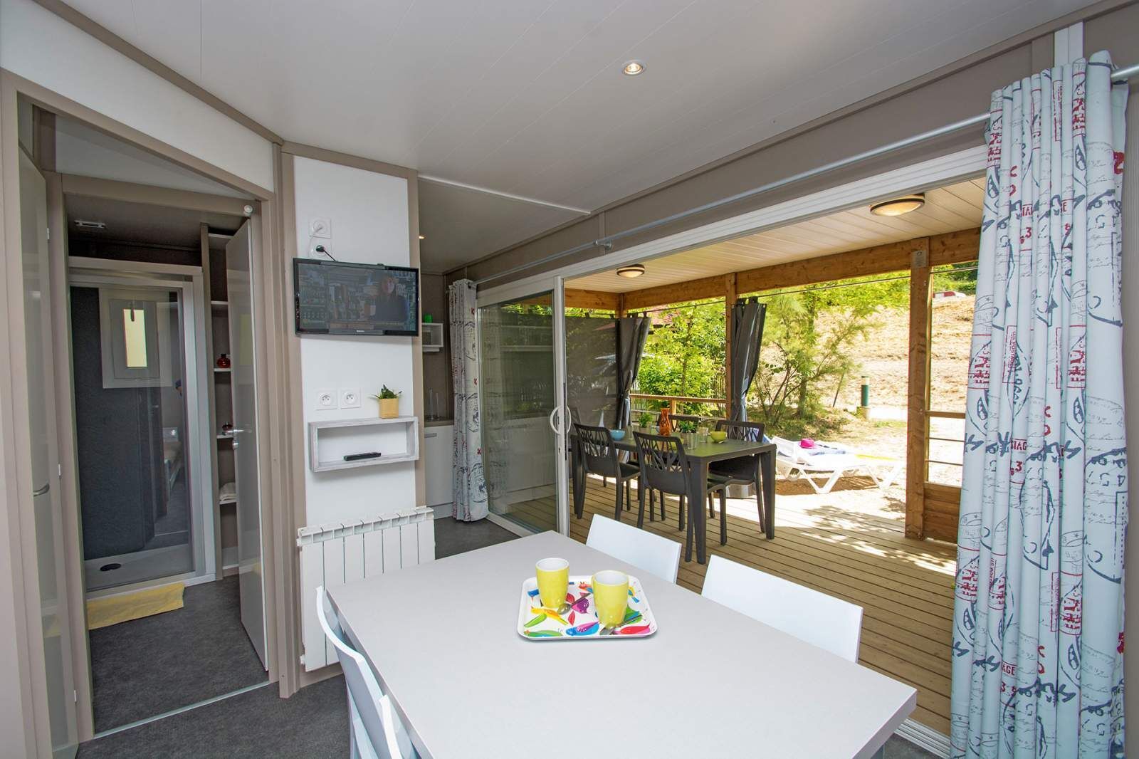 Chalet, 2 Bedrooms (Fabre) | Living area | Flat-screen TV