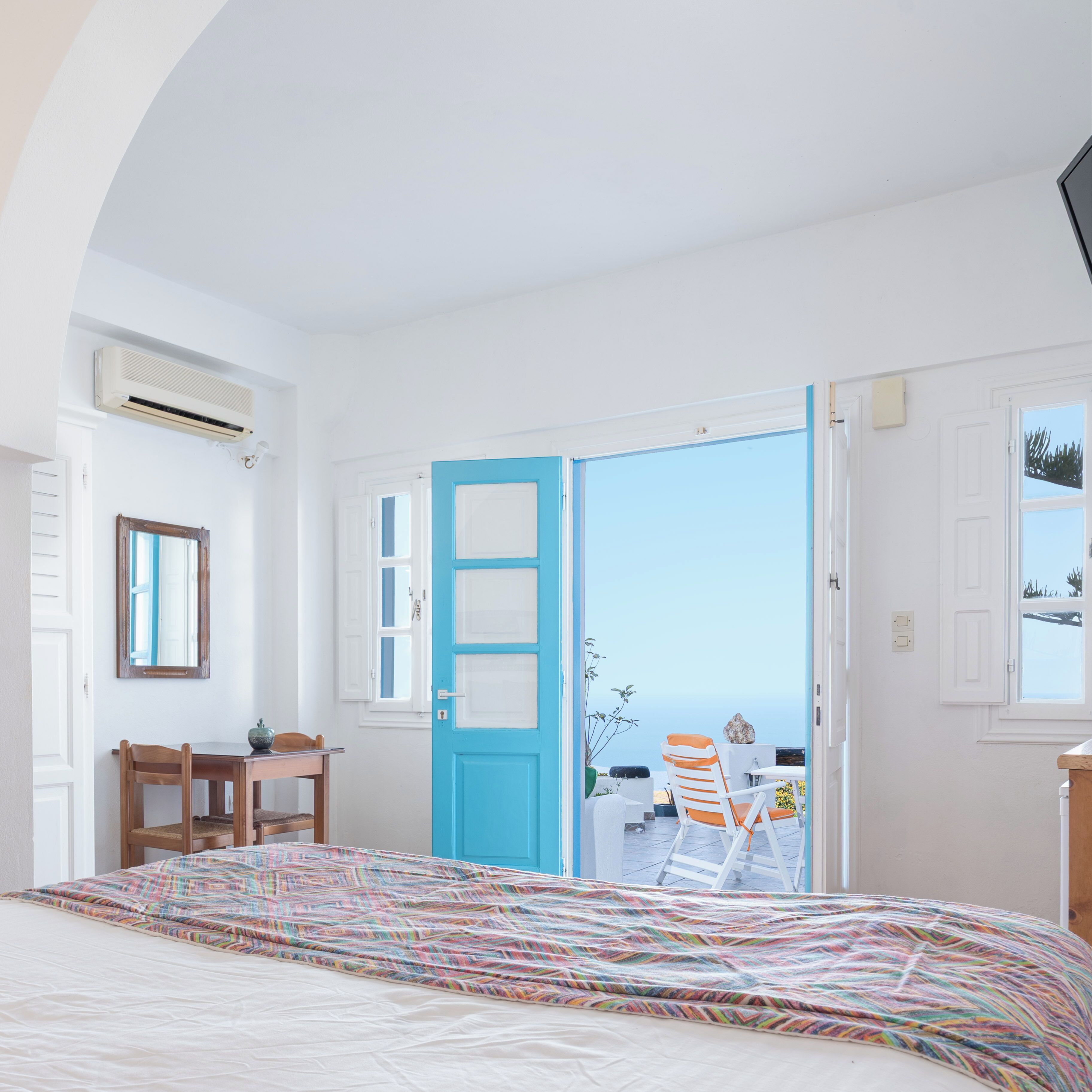 Double room with Sea View | Sengetøy av topp kvalitet, dundyner og memory foam-senger