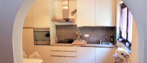 Full-sized fridge, microwave, oven, stovetop