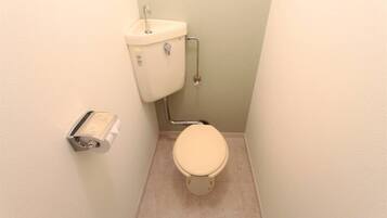 Combined shower/tub, deep soaking tub, free toiletries, hair dryer