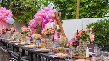 Outdoor banquet area