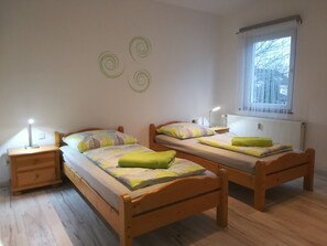 Blackout curtains, rollaway beds, free WiFi, bed sheets