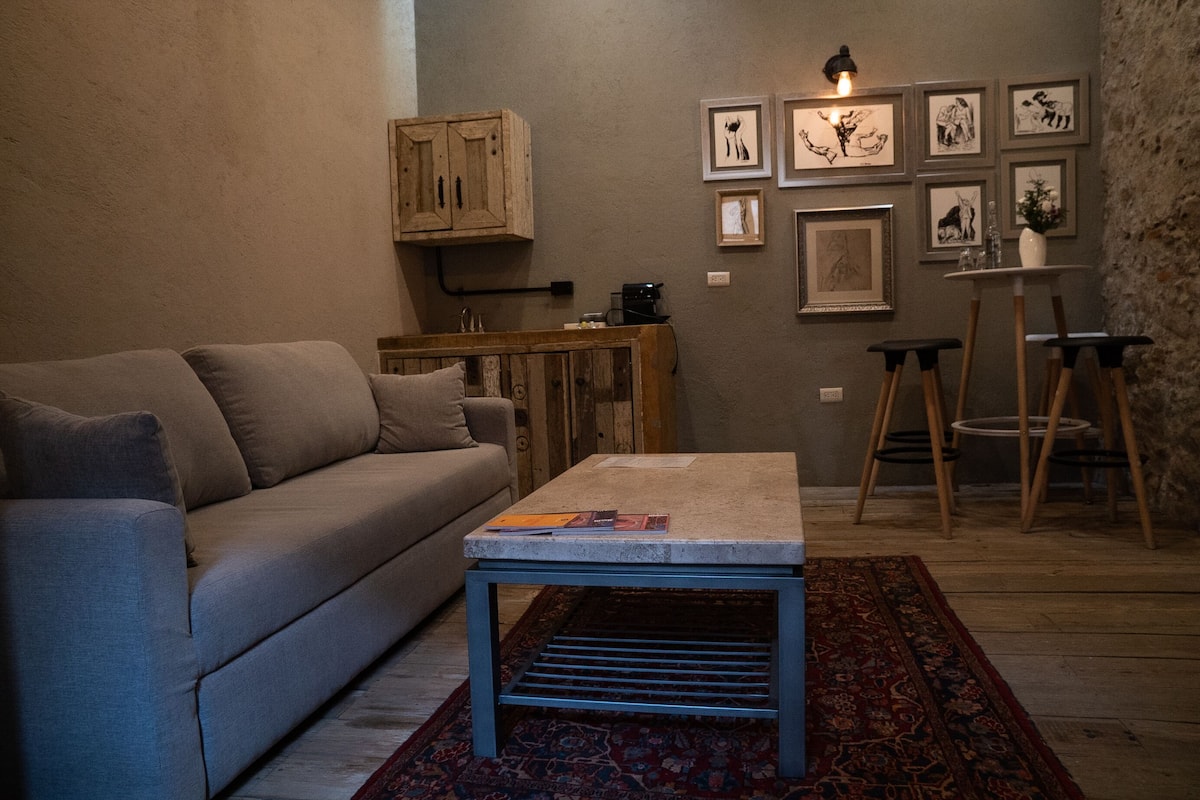 Suite estudio Premium | Área de sala de estar | Televisión de pantalla plana y Netflix