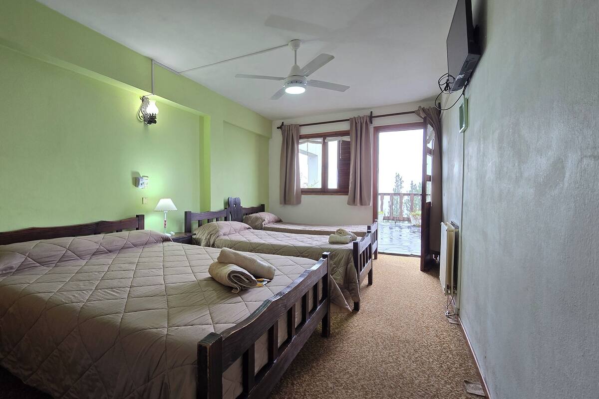 Panorama driepersoonskamer (view) | Gratis wifi, beddengoed