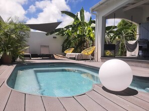 Outdoor pool - Casa Del Tamaris,10 mn walk to Orient Bay beach, swimming pool, tropical garden (Saint Martin)