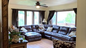 Smart TV, DVD player, books, video library