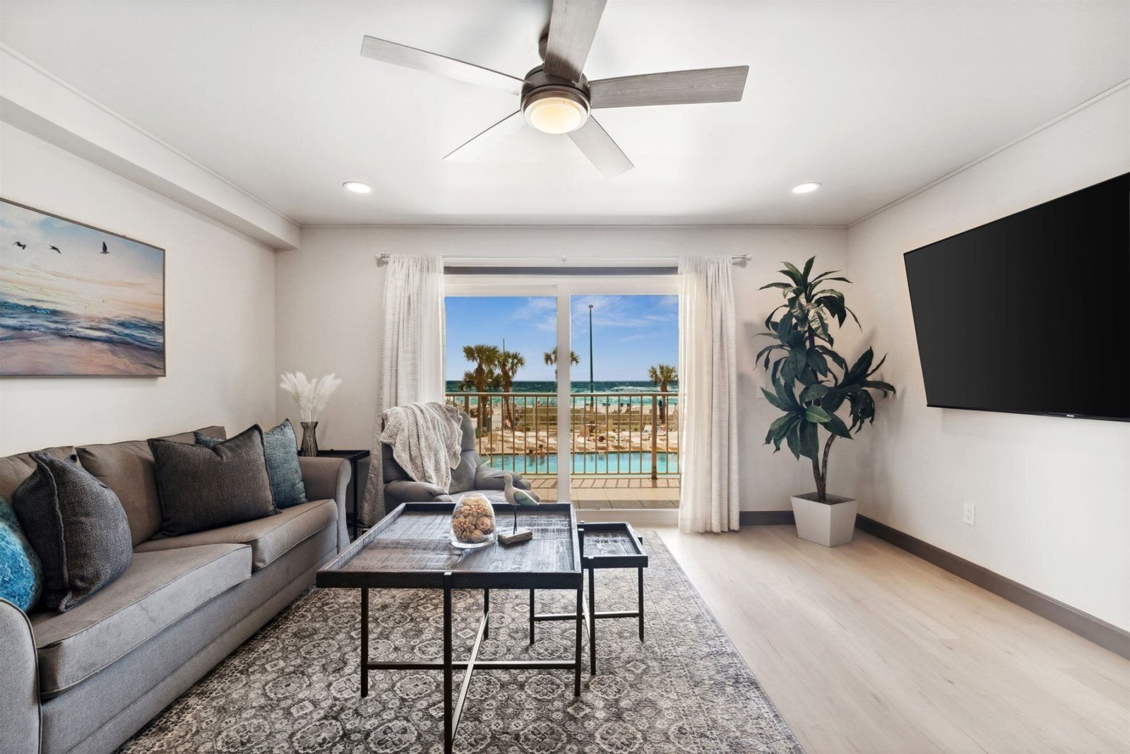 Condo, 1 King Bed with Sofa bed (The Summit 215) | Living room | Flat-screen TV