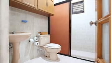 Towels, soap, shampoo, toilet paper