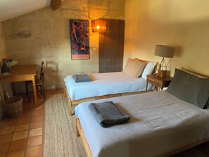 2 bedrooms, desk, iron/ironing board, travel cot