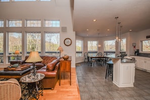 House, Multiple Beds, Hot Tub | Living room | Fireplace - The Lake's the Limit (Oakland)