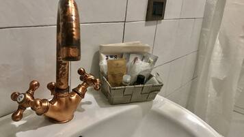 Hair dryer, bathrobes, slippers, towels