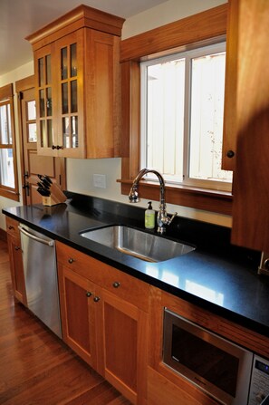 Fridge, microwave, oven, stovetop - 109 Woodside Avenue: Renovated Historic House in Old Town, Park City (Park City)