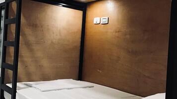 Blackout curtains, free WiFi, bed sheets