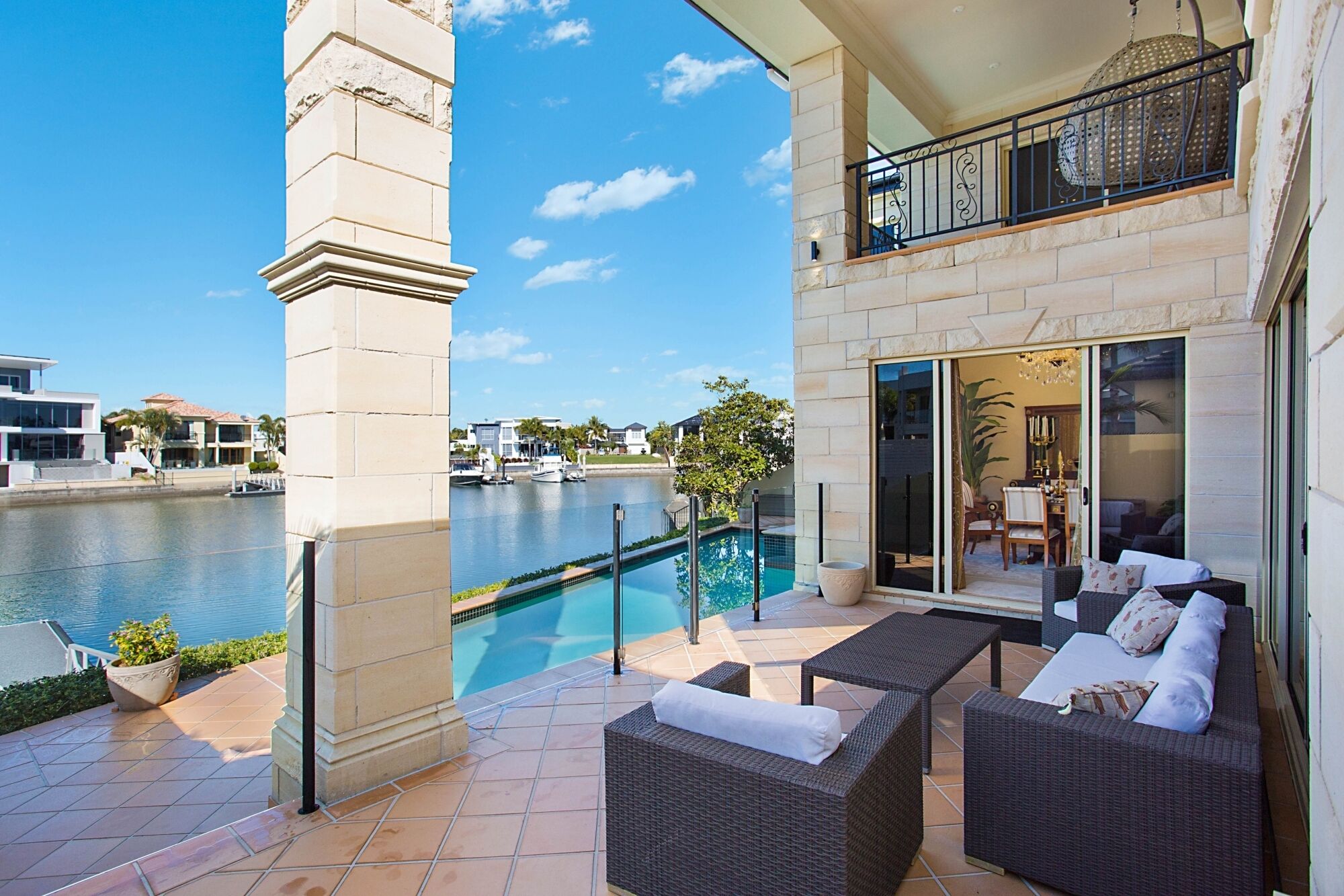 Villa Royal is a waterfront castle style luxurious furnished home .