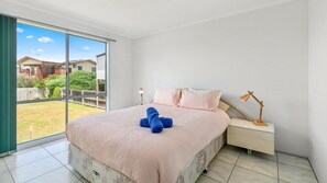 4 bedrooms, iron/ironing board, travel crib, internet