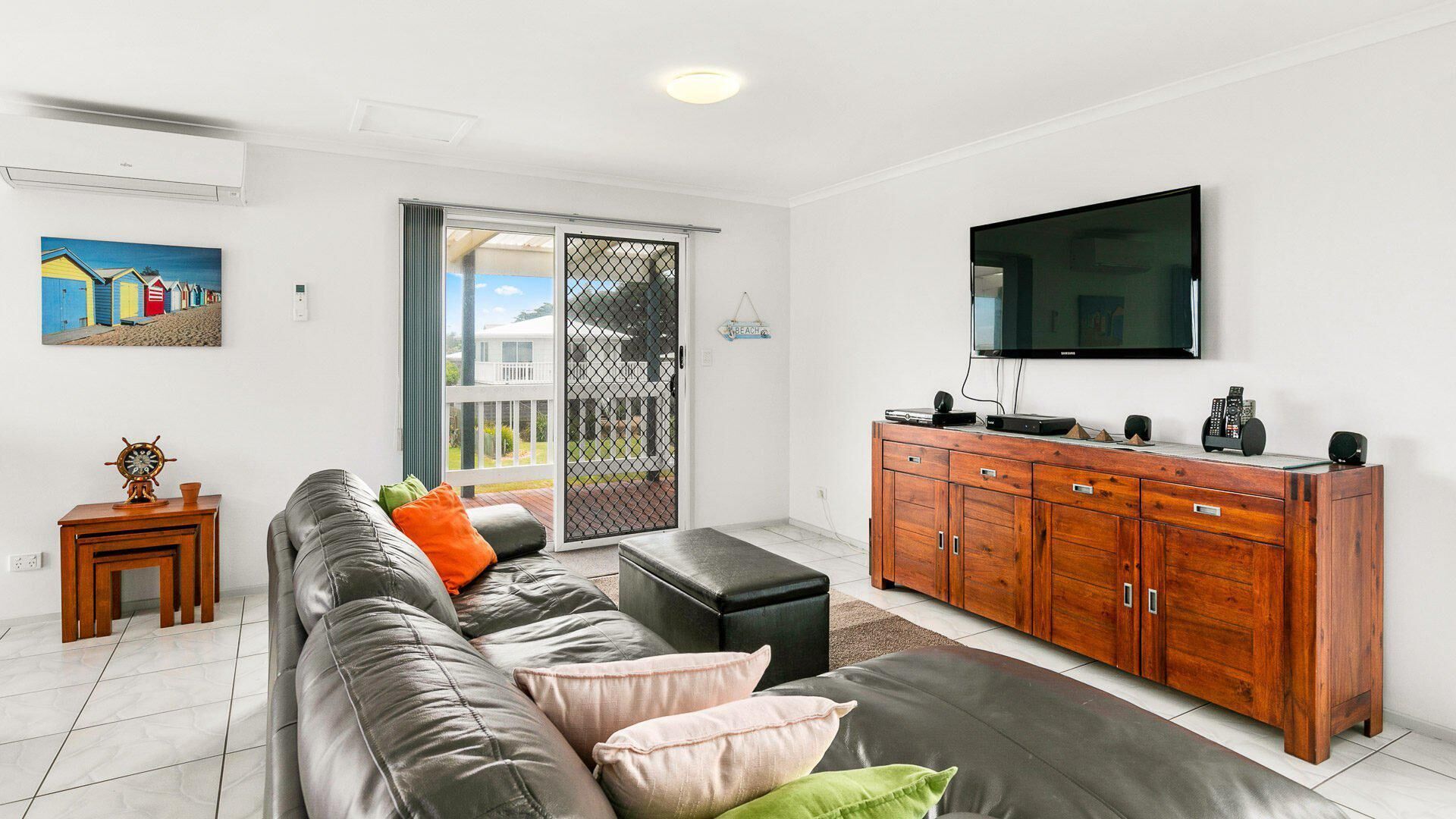 TV, DVD player, ping pong, video library