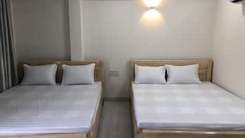 Desk, free WiFi, bed sheets