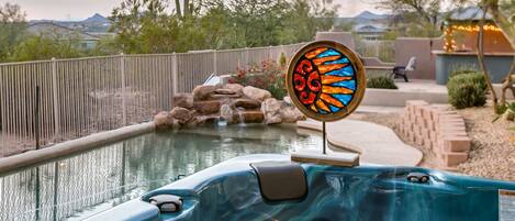 Piscine extérieure, piscine chauffée