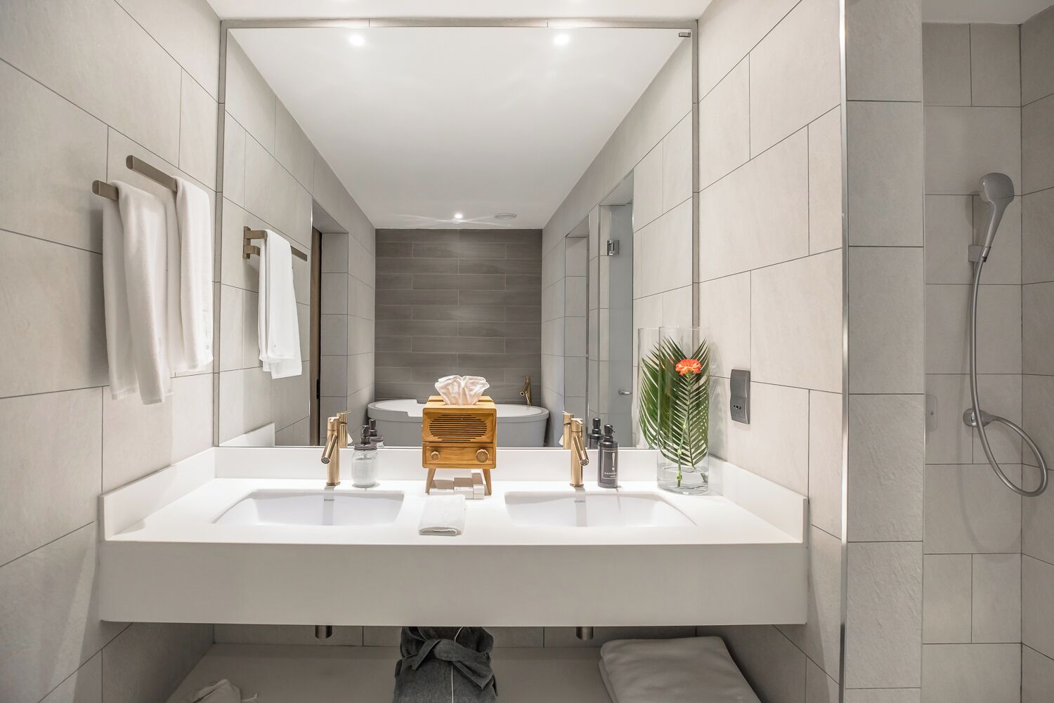 junior studio suite, 1 king bed (biggest) | bathroom | eco-friendly toiletries, hair dryer, bathrobes, slippers