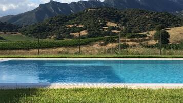 Alberca al aire libre y alberca infinita