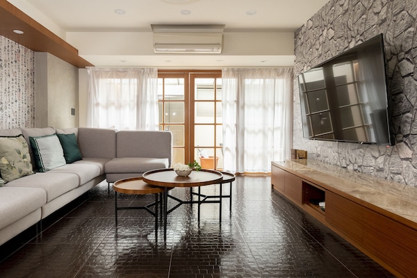 Bright & Spacious Living Room:
• 65" Smart TV
• Huge Sofa
• Open Space w/ Dining