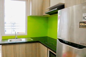 Fridge, microwave, oven, electric kettle - beachfront apartment's (Da Nang)