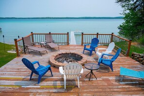 Terrace/patio - Waterfront Deck + Dock: Torch Lake Home! (Rapid City)