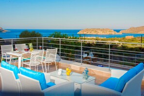 Villa Superior, 3 camere da letto, piscina privata, vista mare | Vista spiaggia/mare