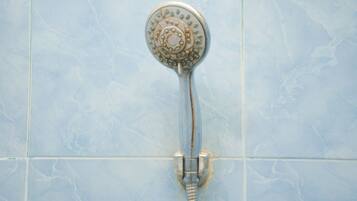 Habitación económica doble | Baño | Ducha y toallas