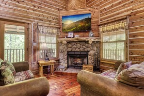 TV, fireplace, video games