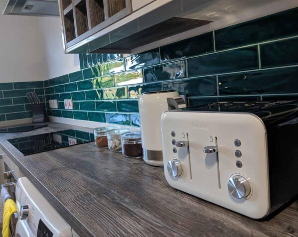 Family Apartment, 4 Bedrooms | Private kitchen | Fridge, microwave, oven, stovetop