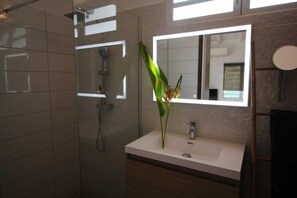 Shower, rainfall showerhead, free toiletries, hair dryer - Eden Forest (Pointe-Noire)