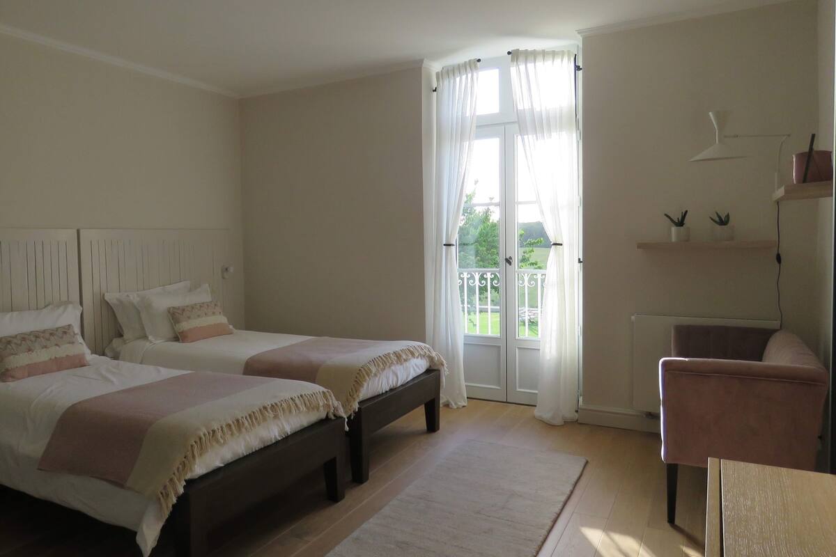 Kamer, 1 twee- of 2 eenpersoonsbedden (Gramont) | Geluiddichte muren, gratis wifi, individueel gedecoreerd