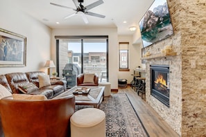 TV, fireplace, video games, Hulu