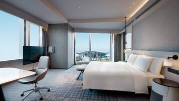 Premium bedding, down comforters, pillowtop beds, minibar