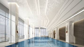 Indoor pool, outdoor pool, open 7:00 AM to 8:00 PM, pool umbrellas